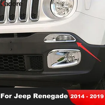 Sústruženie Svetlo Lampy Kryt Výbava Pre Jeep Renegade 2014-2016 2017 2018 2019 Chrome Auto Turn Svetlo Rámu Trim Vonkajšie Príslušenstvo