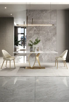 Svetlo luxusný jedálenský stôl, moderné jednoduchosť, high-end dizajnér, minimalistický obdĺžnikový jedálenský stôl a stoličky