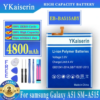 YKaiserin Pre SAMSUNG EB-BA515ABY 4800mAh Náhradné Batérie Pre Samsung Galaxy A51 SM-A515 SM-A515F/DSM Batérie + Nástroje