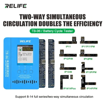 RELIFE TB-06 Batérie Flex Kábel Vymeniť Programátor Pre iPhone 11-14Pro MAX Batérie Čítať Údaje Zdravie Cyklov Obnovy Nástroj Nástroj