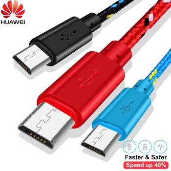Huawei 3A USB Nylon Pletená Micro USB Kábel Rýchle Nabíjanie Údaje Pre Samsung Xiao Sync Kábel Dátový Riadok Kábel Mobilný Telefón Káble