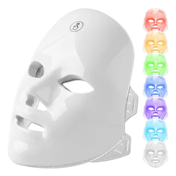 7 Farby Nabíjateľná Tváre LED Maska Fotón Terapia Spevnenie a Krásu Zubov Zariadenie Face Lifting Proti Akné Odstraňovač Vrások