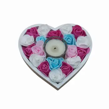 Tealight svietnik v tvare Srdca Falošné Ruže Candleholder Tabuľka Ručné Remeselnícky Svietnik Na Centerpieces Stôl Dekorácie Alebo