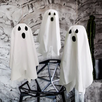 1PC Horor Biely Duch, Prívesky, Halloween Dekorácie, Rekvizity Polyester Horor Lebky Visí Ghost DIY Festival Party Decor