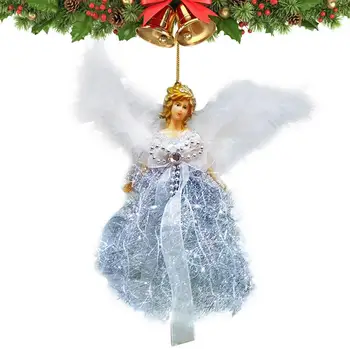 Vianočné Prívesok Anjel s Krídlami Vianočný Stromček, Závesné Dekorácie Doll Ručné Anjel Vňaťou Dovolenku Dar Domov Ozdoby