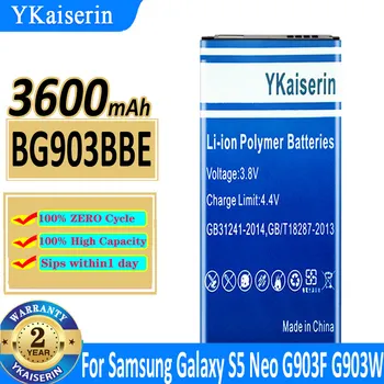 YKaiserin Batérie pre Samsung Galaxy S5 EB-BG900BBC EB-BG900BBE S5 Neo G900S G900F G9008V 9006v 9008W 9006W 3600mAh kontakty batérie